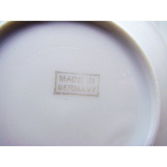 Vintage Germany Demitasse Mini Porcelain Lusterware Teacup Saucer Purple Yellows - Picture 11 of 12